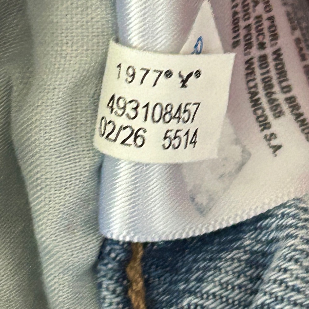 American Eagle Womens Size 4 Regular Strigid Wide Leg Light Wash Jeans - Picture 12 of 12